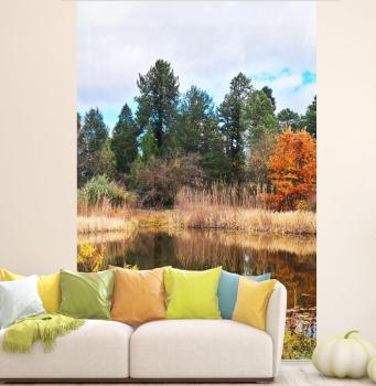 Preview: Flächenvorhang Herbstteich 3er Set, Schiebegardine, Schiebegardinen, blickdicht, Flächenvorhang blickdicht, Schiebevorhang,